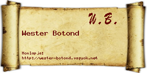 Wester Botond névjegykártya